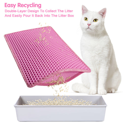 Pink MiLi Cat Litter Mat – Double-Layer, Non-Slip