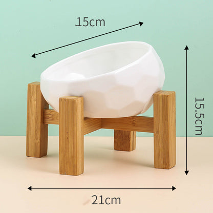 Ceramic Oblique Pet Feeding Bowl