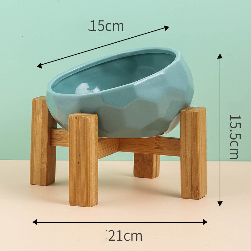 Ceramic Oblique Pet Feeding Bowl