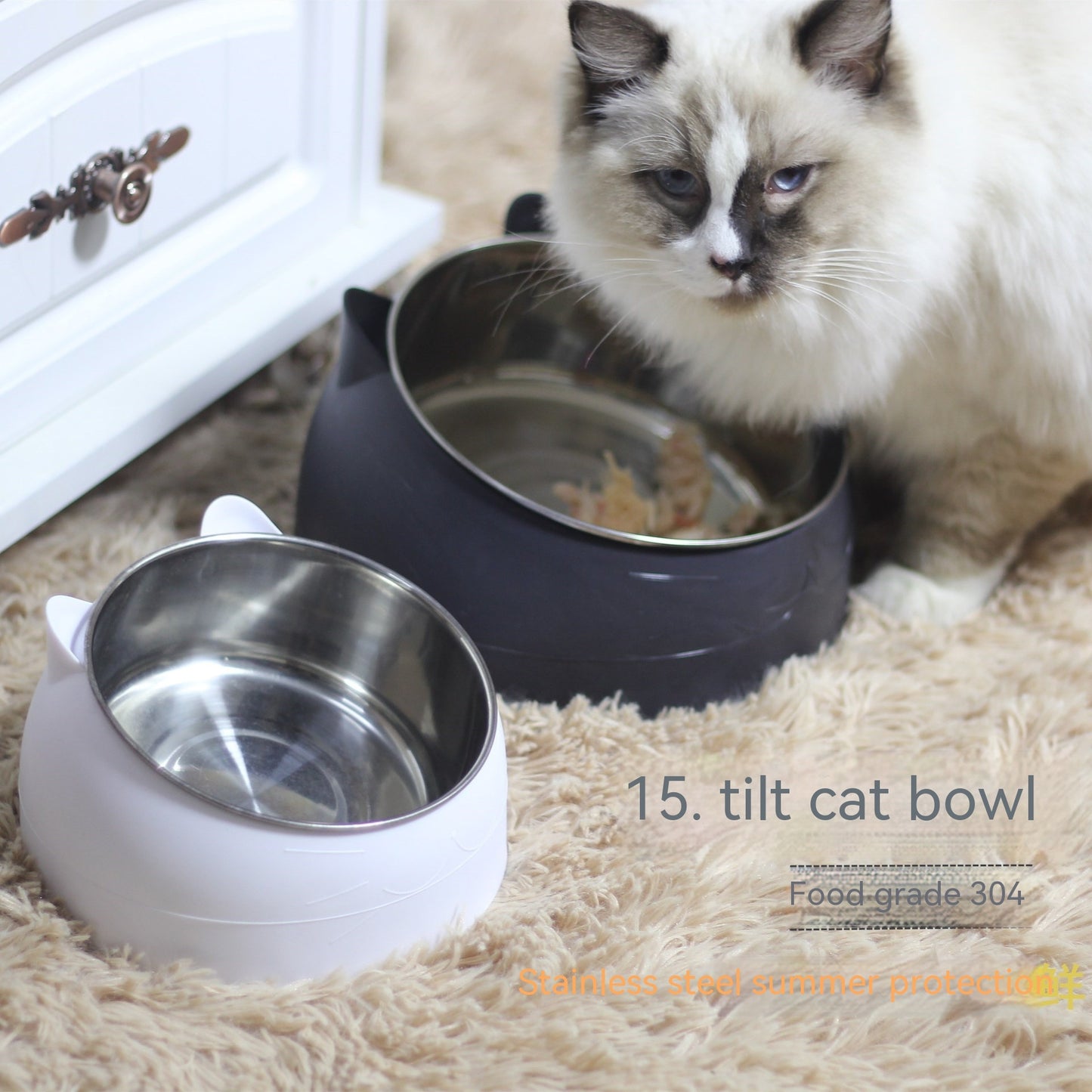 Cervical Support Stainless Steel Pet Bowl