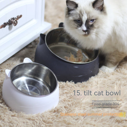 Cervical Support Stainless Steel Pet Bowl