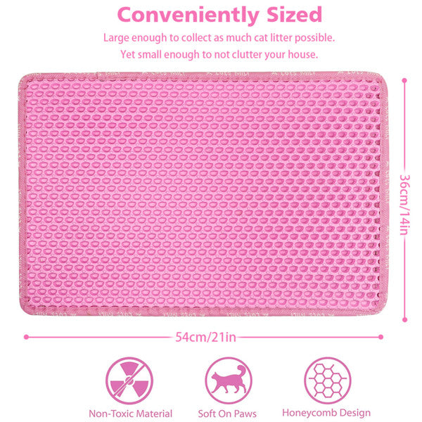 Pink MiLi Cat Litter Mat – Double-Layer, Non-Slip