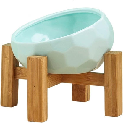 Ceramic Oblique Pet Feeding Bowl