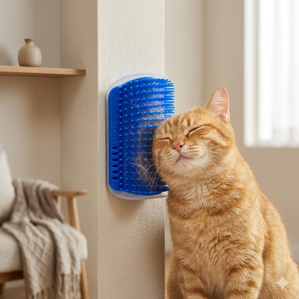 Wall-Mounted Cat Self-Grooming Brush