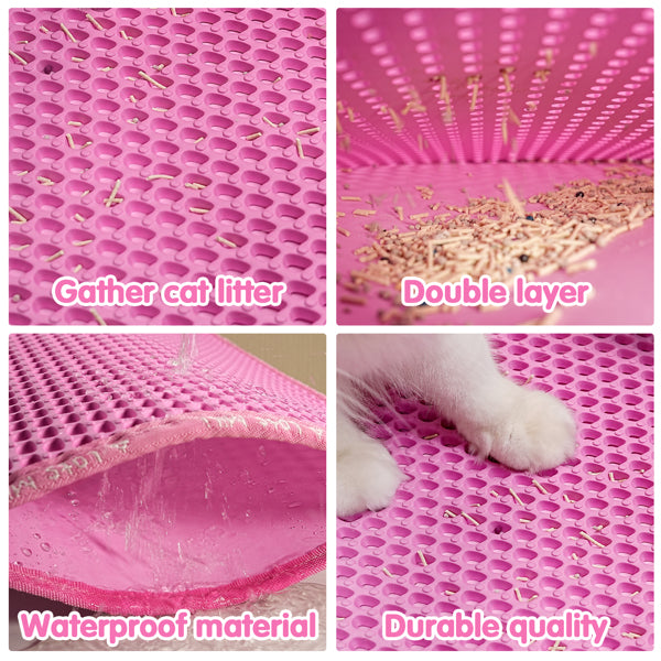 Pink MiLi Cat Litter Mat – Double-Layer, Non-Slip