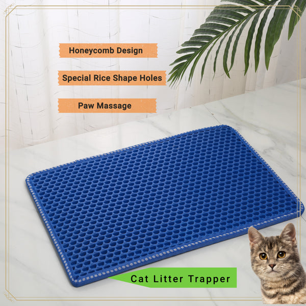 Premium Cat Litter Mat – Waterproof, Non-Slip, Double Layer, MiLi Shape Design